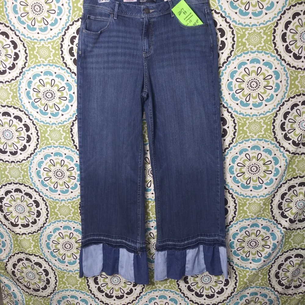 2017 Jeaniemade Size 10 Simply Vera Wang Wide Leg Flare Jeans